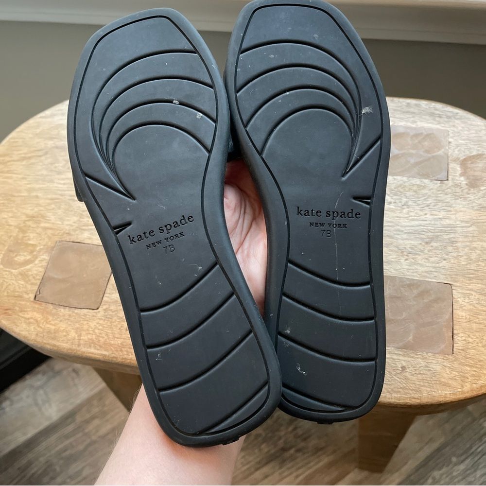 Kate Spade NY Peyton Pebble Leather Slide Sandal Black/Parchment Womens Size 7 - Picture 3 of 4